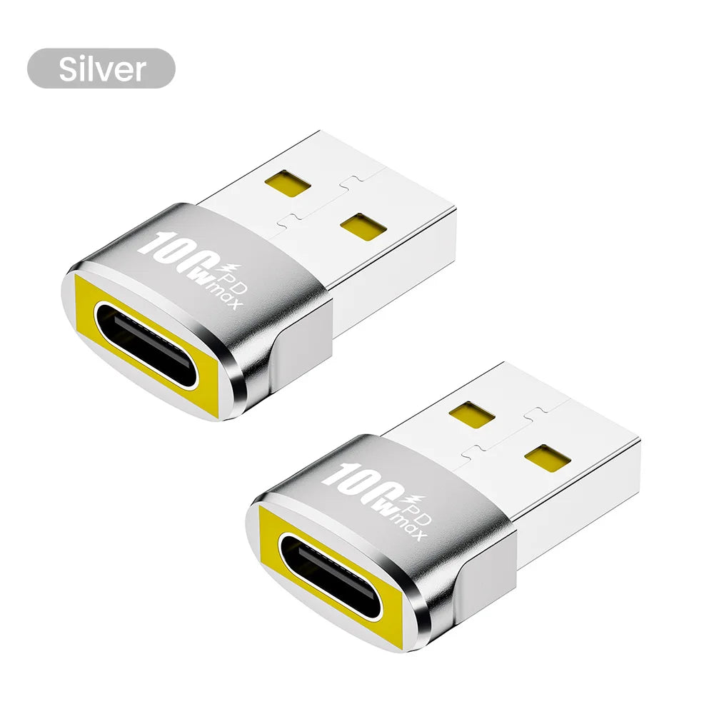 1/2/5Pcs USB To Type C OTG Adapter USB USB-C Female To USB Male PD100W Fast Charging OTG Connector For PC Macbook Samsung Xiaomi TechElect