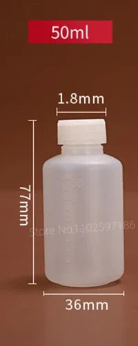 10ml 50ml 100ml 200ml Graduated Plastic Water Bottle Scale Semi Transparent Sampling PE Small Mouth Liquid Solvent Packaging Techelectronicx